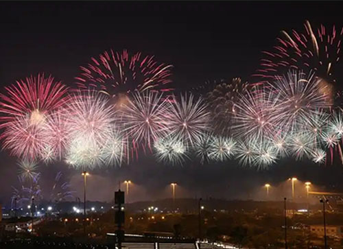 兰西县焰火晚会